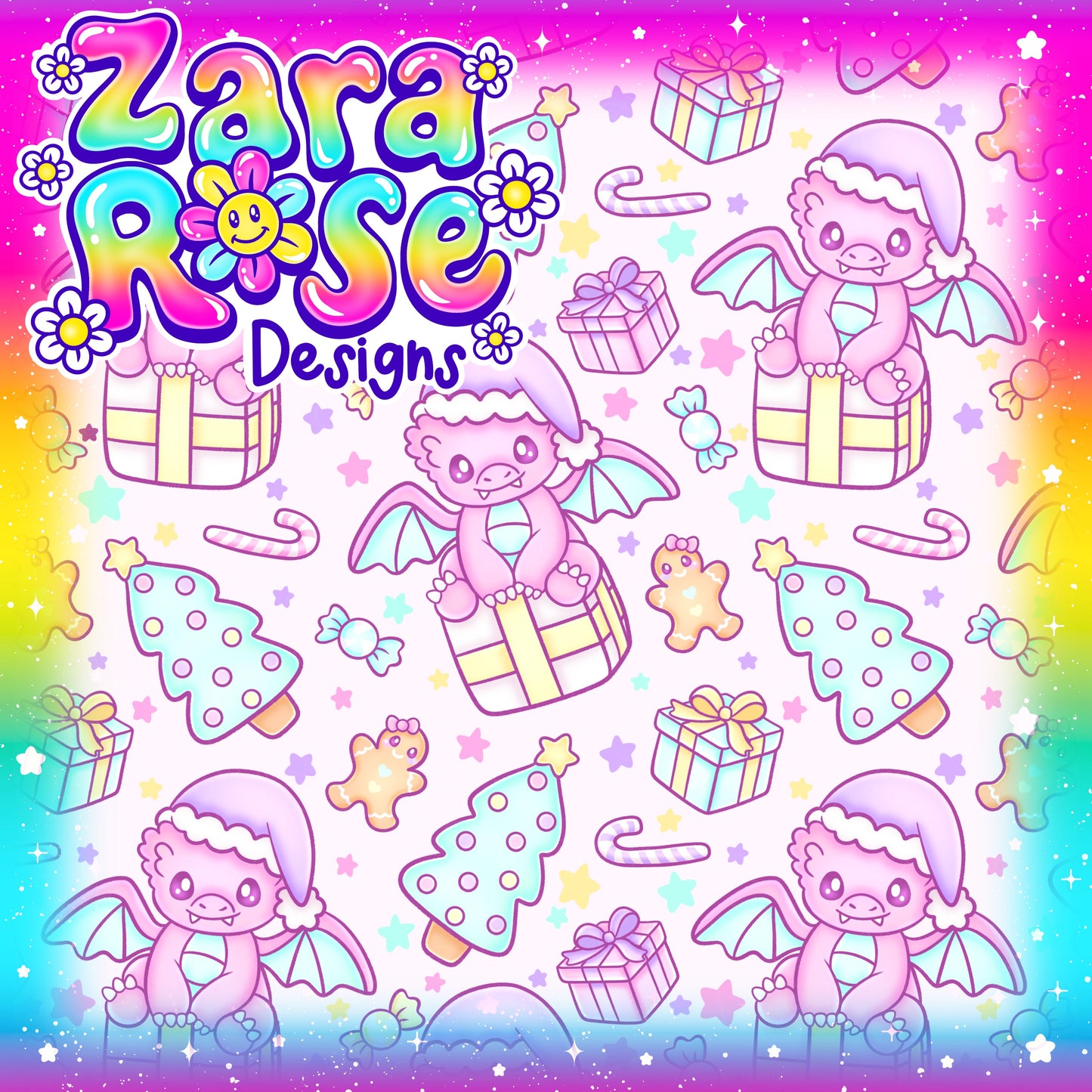 Rainbow Xmas Dragon