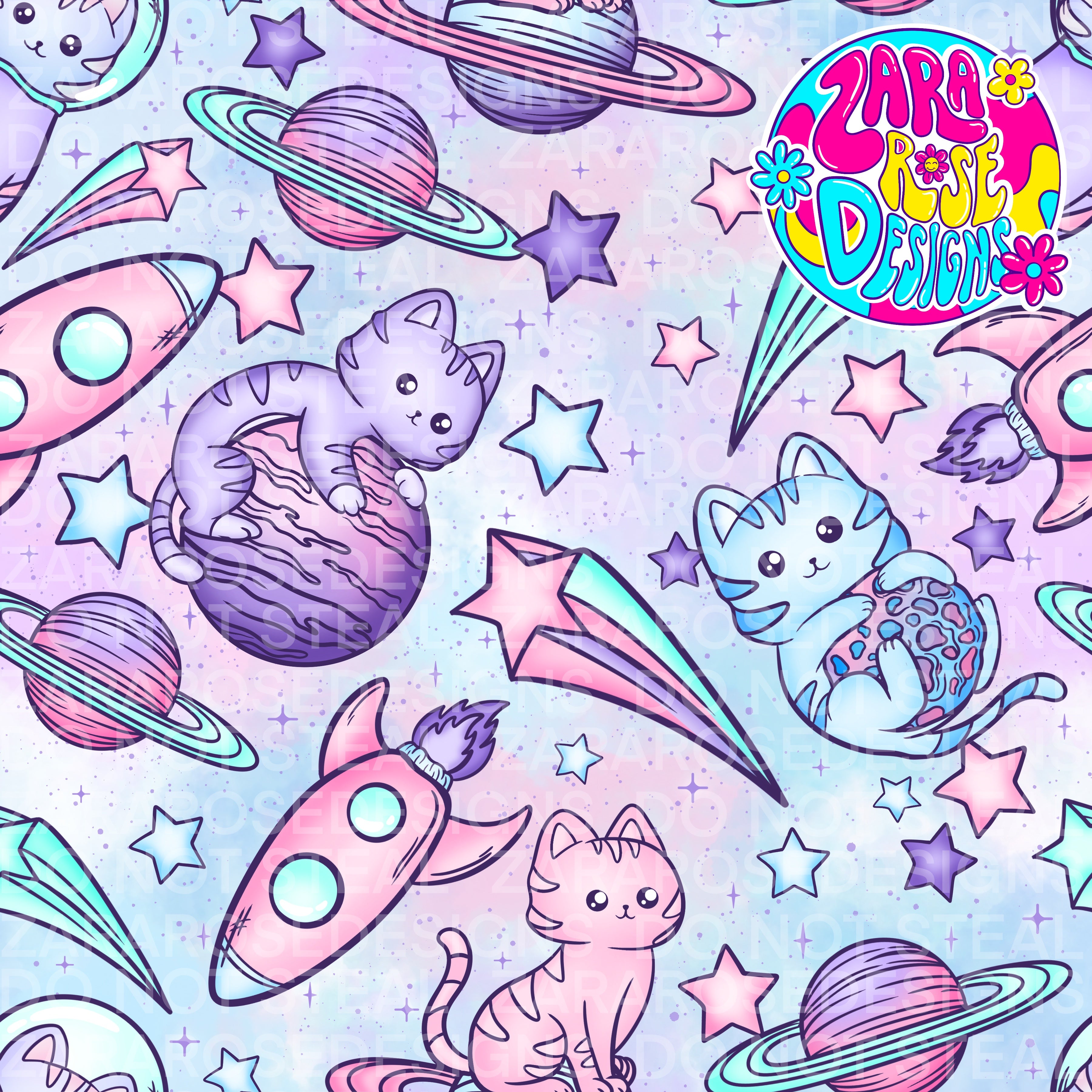 Space Kitties ZaraRoseDesigns