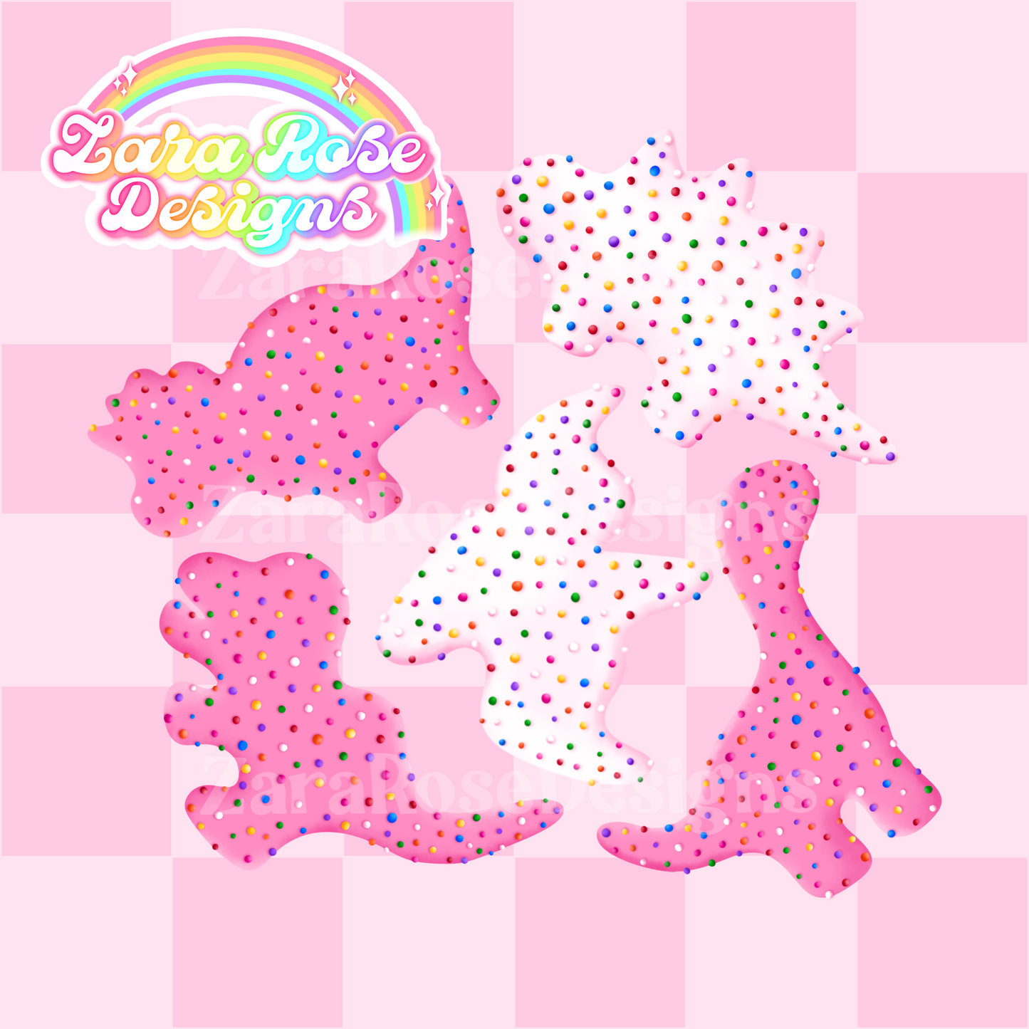 Pink Frosted Dinos