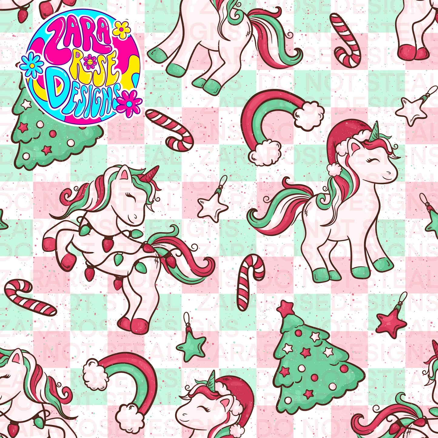 Red Christmas Unicorns