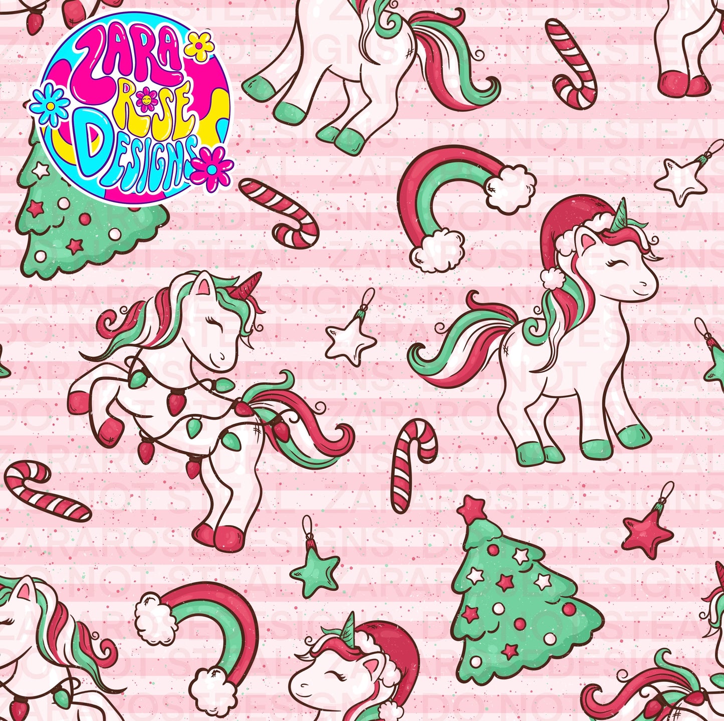 Red Christmas Unicorns