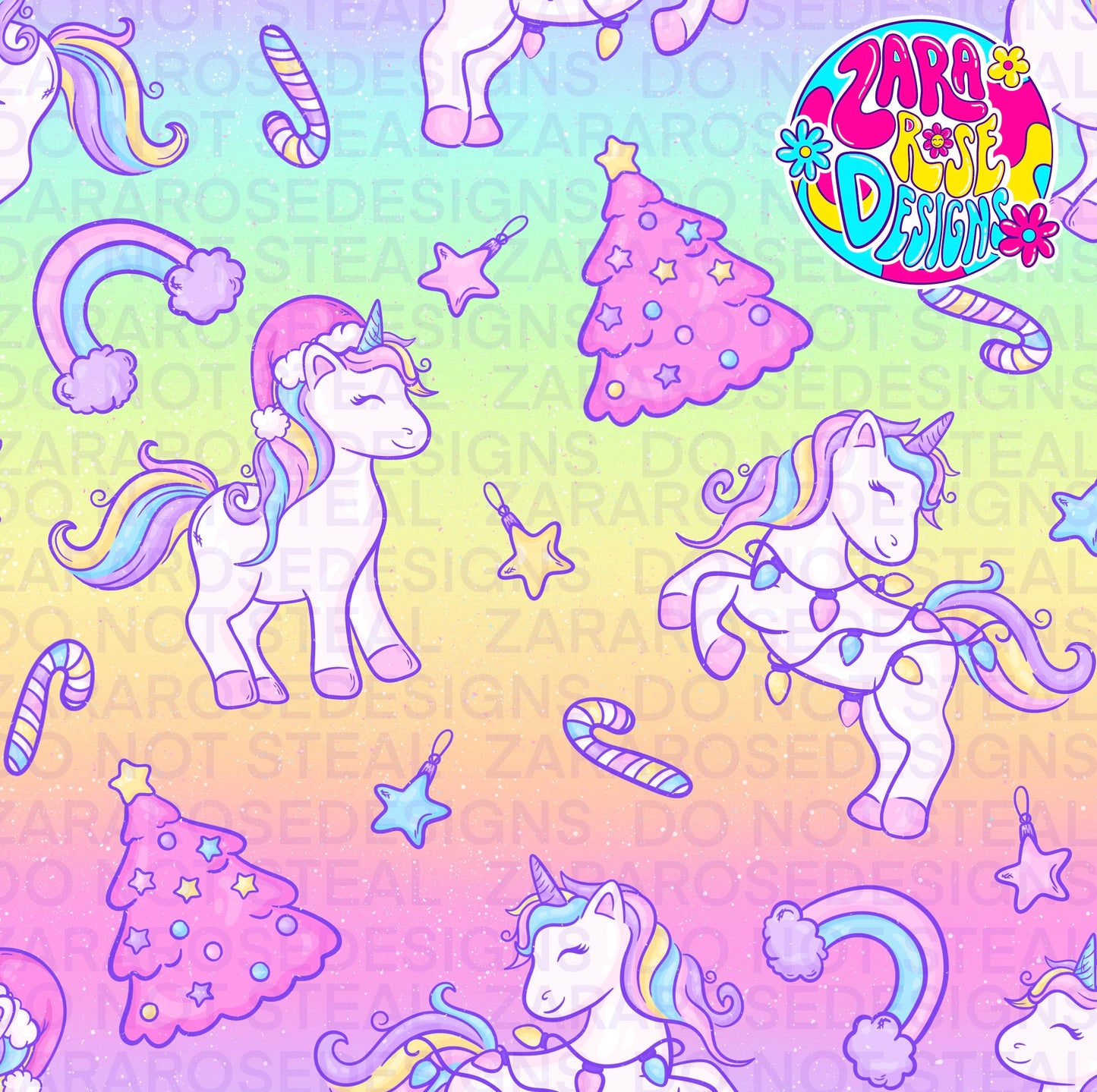 Pastel Christmas Unicorns